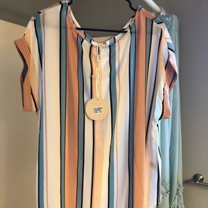 Horizontal Stripe Polyester top